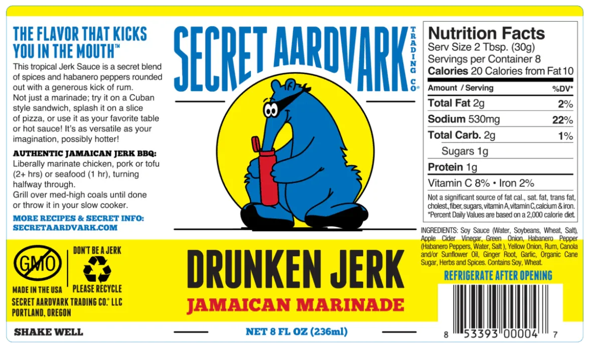 Secret Aardvark Drunken Jerk Sauce 236ml (8oz) - Chile Mojo