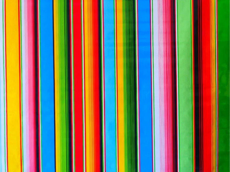 Mexican Oilcloth Table Cover - Serape Stripes - Chile Mojo