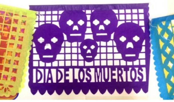 Papel Picado - paper Dia de Muertos 10 sheets 47cm x 34cm (5 meters)