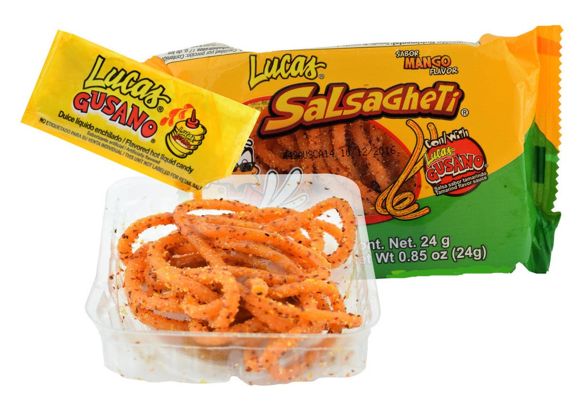 Lucas Salsagheti Mango Gusano Candy - Best Before Feb 2025