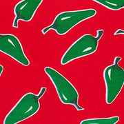 Mexican Oilcloth Table Cover - Chiles Green on Red - Chile Mojo
