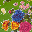 Mexican Oilcloth Table Cover - Chrysanthemum Green - Chile Mojo