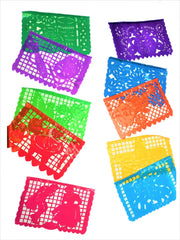 Papel Picado Fiesta theme - 10 plastic sheets 33cm x 23cm - 5m long - Chile Mojo