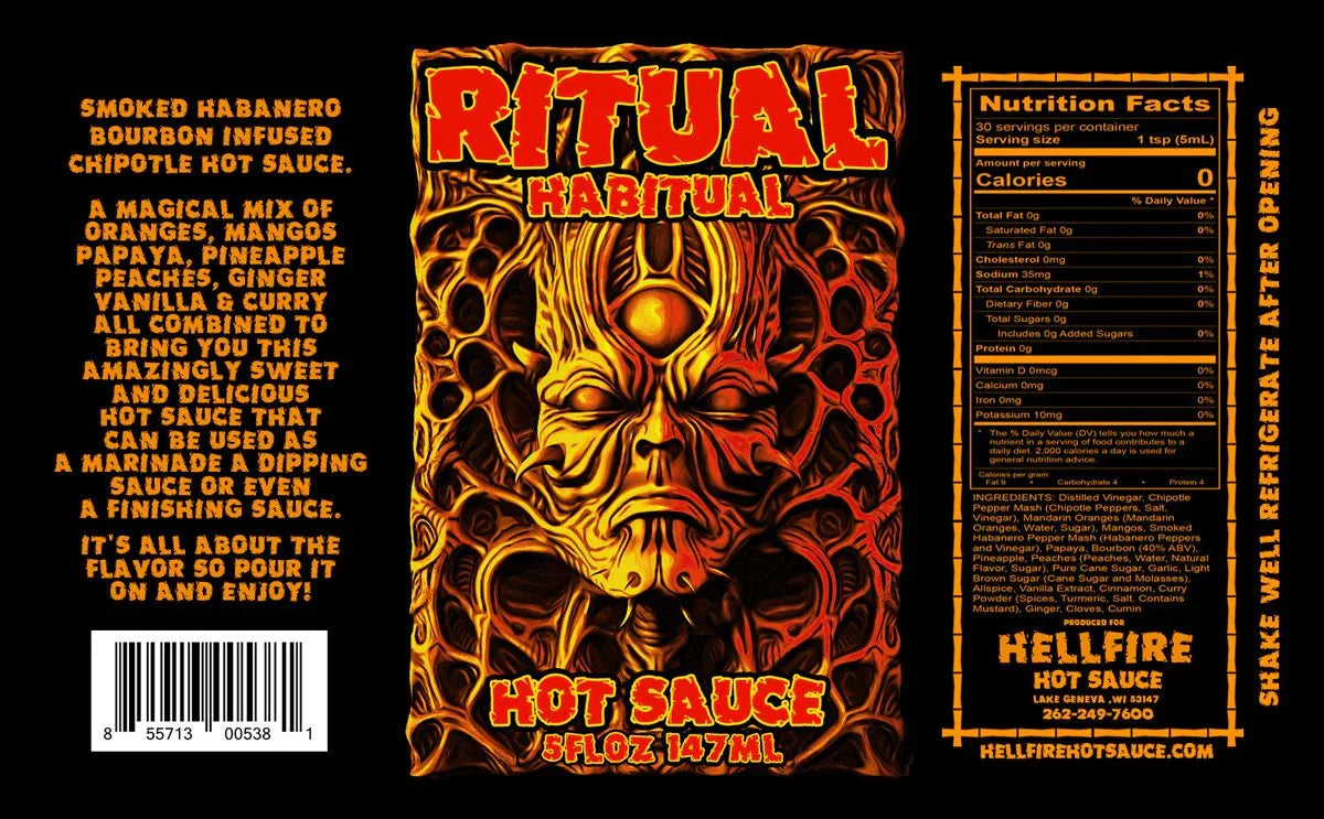 Hellfire Ritual Habitual Hot Sauce 5oz (148ml) - Chile Mojo