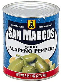 San Marcos Jalapeno whole canned 2.7kg (A10) - Chile Mojo