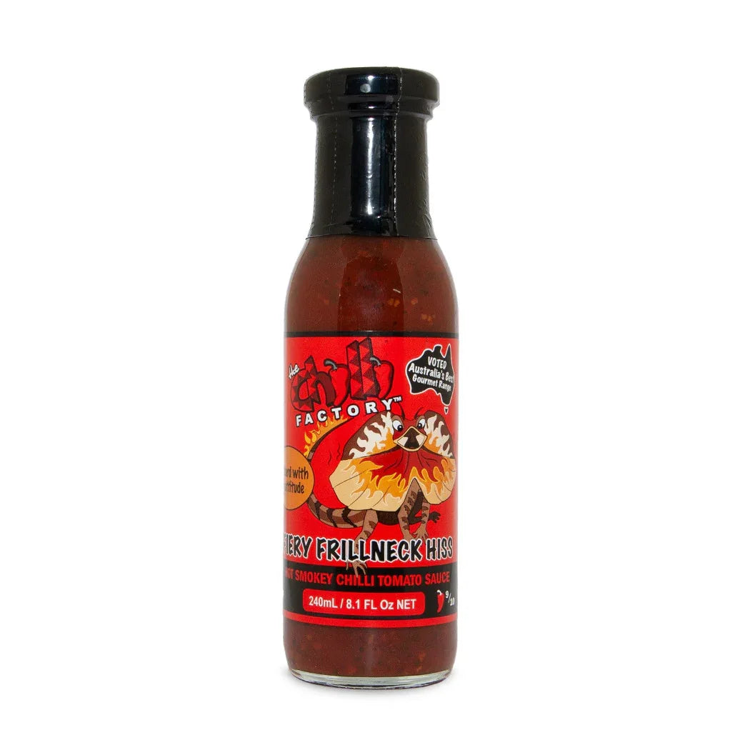 Chilli Factory Fiery Frillneck Hot Smokey Tomato Sauce 240ml - Chile Mojo