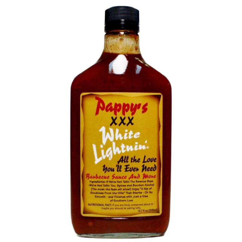Pappys XXX White Lightnin BBQ Sauce 375ml (12oz) - Chile Mojo