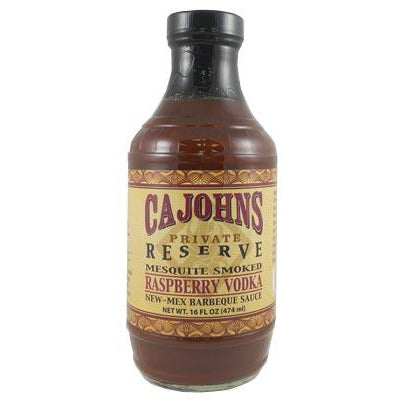 Cajohns Mesquite Smoked Raspberry Vodka New-Mex Barbeque Sauce (16oz) 474ml