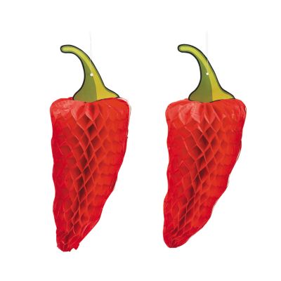 Chile Pepper Tissue Paper Decorations - set of 3