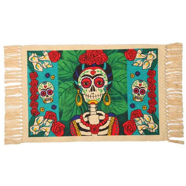 Day of the Dead cotton placemat - Frida Kahlo - Chile Mojo