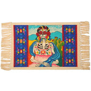 Day of the Dead cotton placemat - Senora with Cactus - Chile Mojo