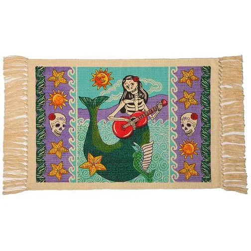 Day of the Dead cotton placemat - Mermaid - Chile Mojo