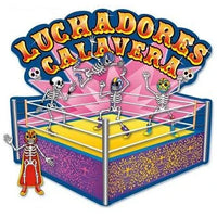 Day of the Dead Luchadores Ring Cardboard Decoration - Chile Mojo