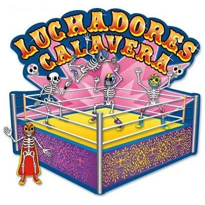 Day of the Dead Luchadores Ring Cardboard Decoration - Chile Mojo