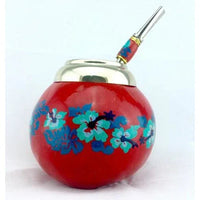 Yerba Mate Flower Gourd incl. Straw - Chile Mojo