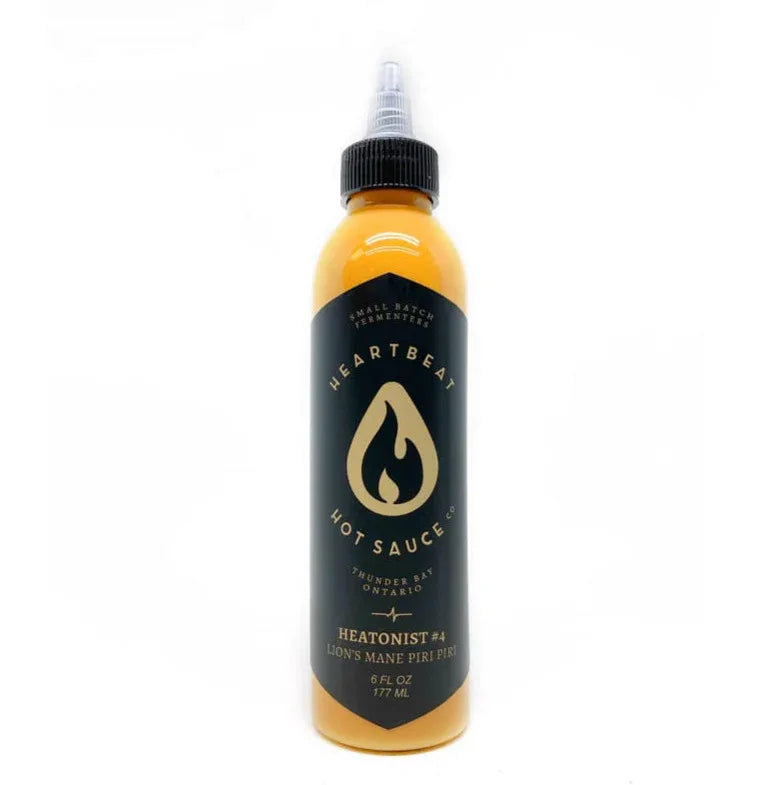 Heatonist No. 4 Lions Mane Piri Piri Hot Sauce by Heartbeat 177ml (6oz) - Chile Mojo