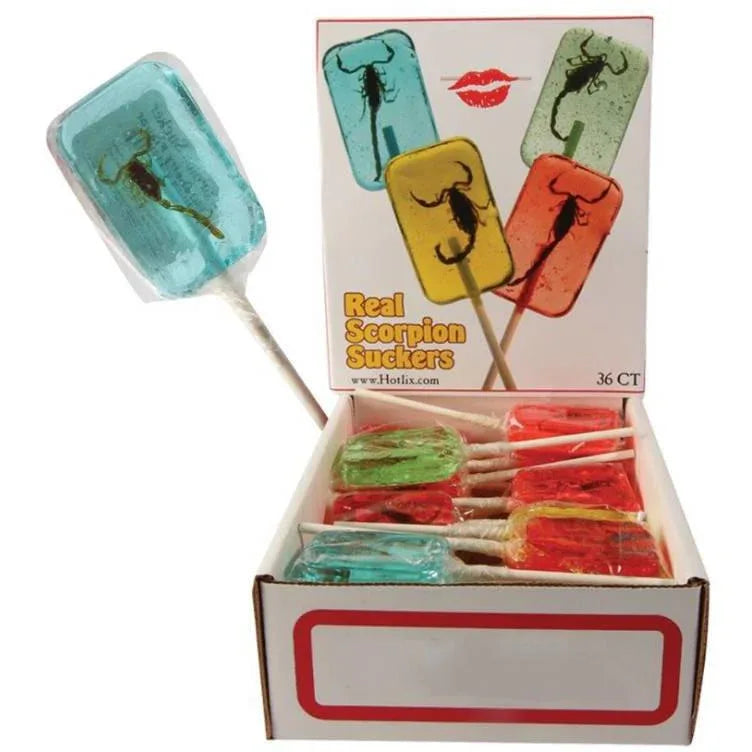 Hotlix Scorpion Suckers - box of 36 (9 of each flavour) - Chile Mojo