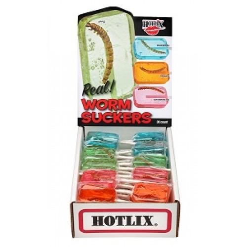 Hotlix Worm Suckers - mixed box of 36 (9 each of 4 flavours)