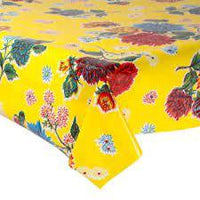 Mexican Oilcloth Table Cover - Chrysanthemum Yellow - Chile Mojo