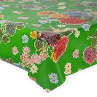 Mexican Oilcloth Table Cover - Chrysanthemum Green - Chile Mojo