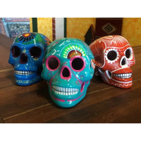 Calavera colored ceramic Skull Medium 12cm-15cm - Chile Mojo