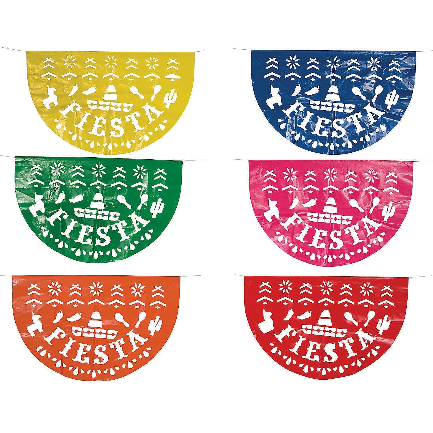 Fiesta Plastic Die-Cut Bunting - 6 piece set - Chile Mojo