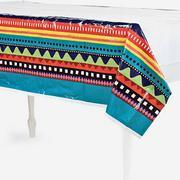 Fiesta Stripes plastic table cover 137cm x 274cm - Chile Mojo