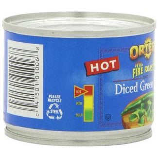 Ortega Hot Diced Green Chiles 4oz