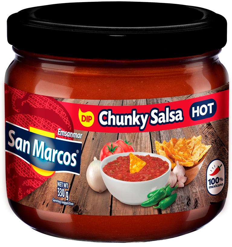 San Marcos Chunky Salsa Dip Hot 330gm