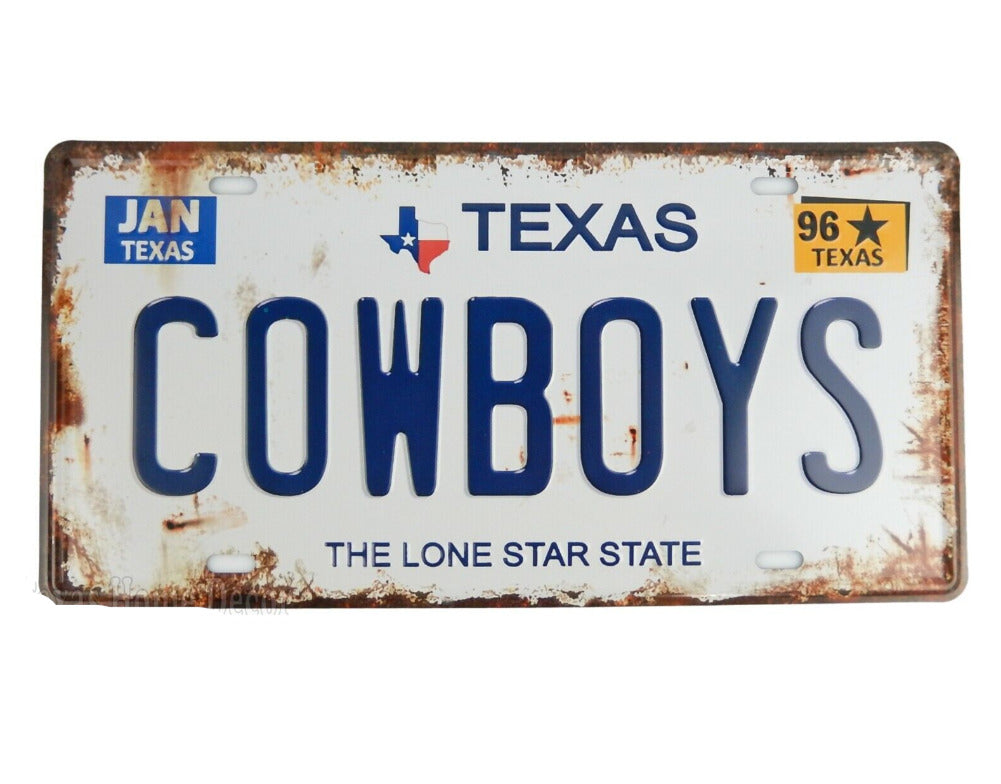 Texas Cowboys Licence Plate
