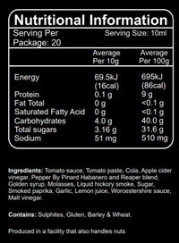 Hickory Smoked BBQ Hot Sauce by Pinard 200ml - Chile Mojo