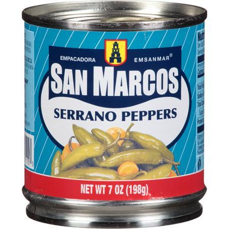 San Marcos Serrano whole canned 198gm - Chile Mojo