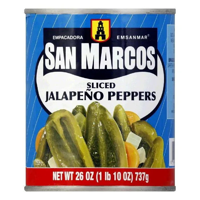 San Marcos Jalapeno long sliced canned 737gm (26oz) - Chile Mojo