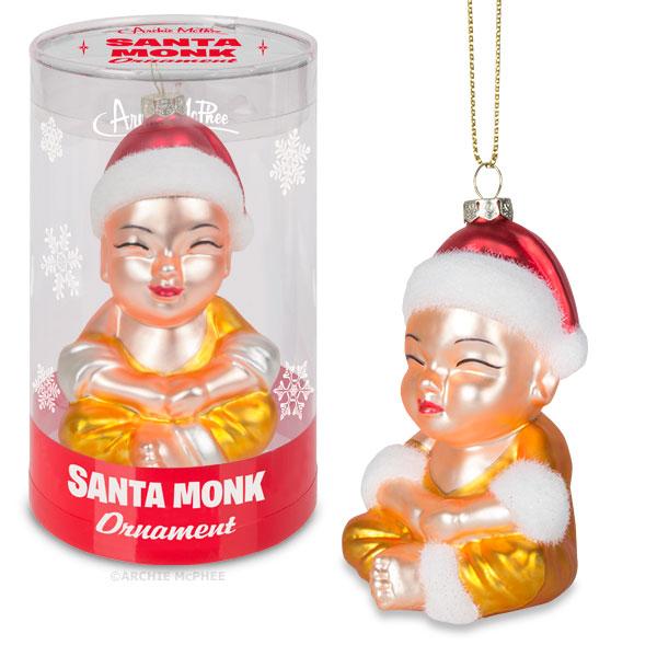 Santa Monk Christmas Ornament