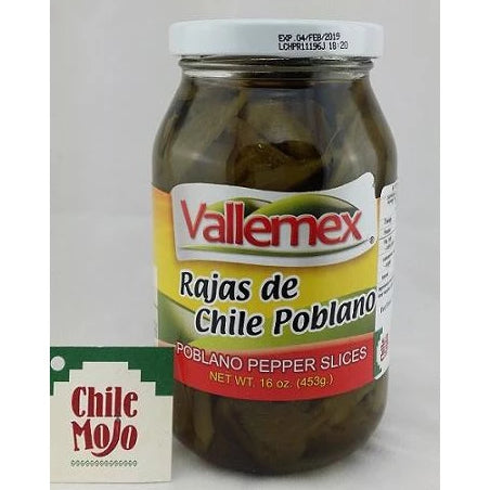 Vallemex Poblano Pepper Strips 453gm