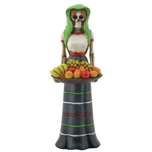 Day of the Dead figurine - Lady with Fruit Bowl - Chile Mojo