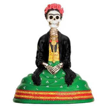 Day of the Dead figurine - Frida Kahlo sitting - Chile Mojo