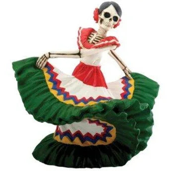 Day of the Dead figurine - Dancing Senorita Green - Chile Mojo