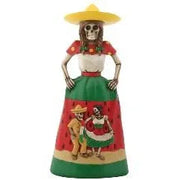 Day of the Dead figurine - Senorita in Sandia (watermelon) dress - Chile Mojo